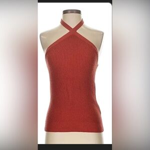 J Crew Red Knit Halter Top